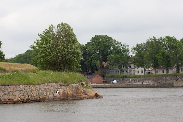 Blick von der Insel Isegran auf die Altstadt von Fredrikstad Norwegen