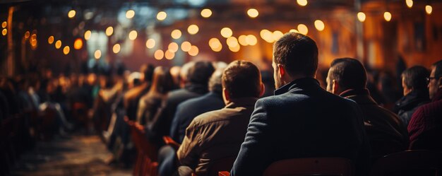 Foto blick von hinten auf nicht identifizierte zuschauer im konferenzraum