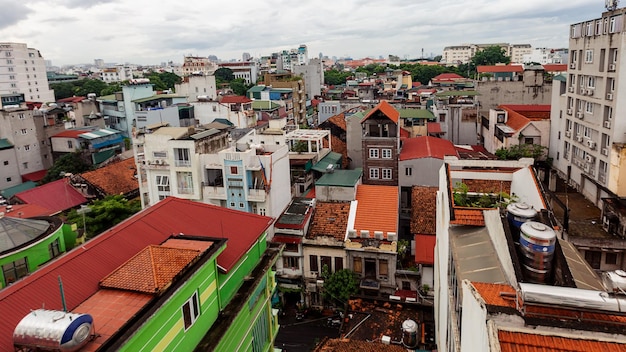 Blick von oben auf die Stadt Hanoi. Vietnam