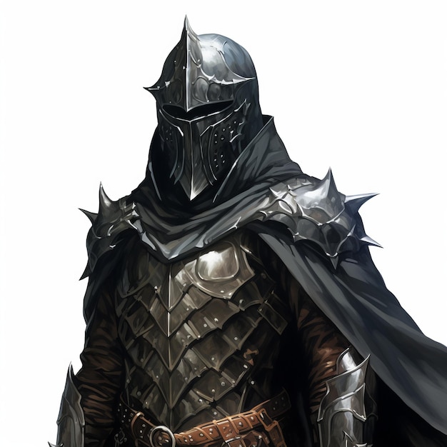 Blindado negro, guardia de vértebras con casco y arte de capa.