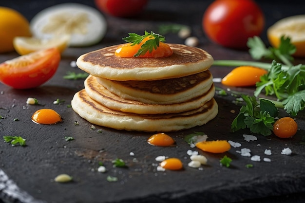 Blini com arte culinária