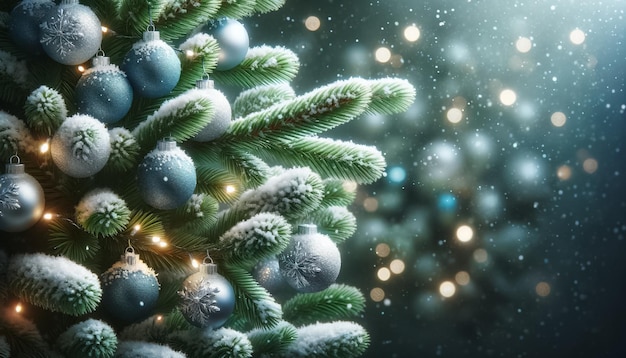 Blinkende Lichter und Ornamente schmücken den festlichen Weihnachtsbaum