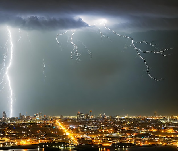 Foto blitz über gewitter in der nacht