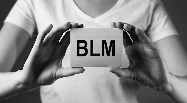 Blm acrónimo de movimiento de asuntos de vidas negras para detener el concepto de racismo