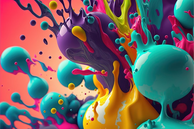 Foto blobs of paint wallpaper generative ai