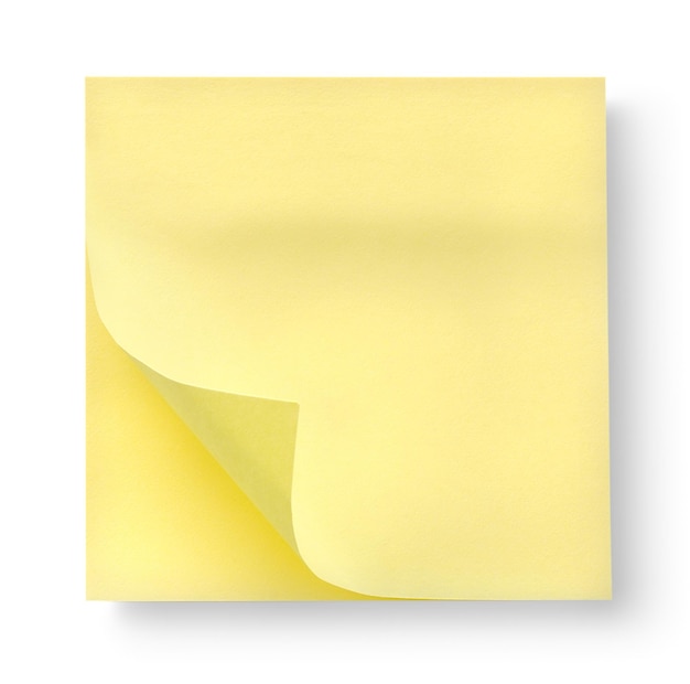 Bloc de notas con sombra aislado sobre un fondo blanco.