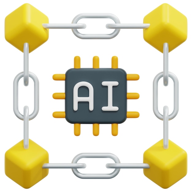 blockchain 3d-render-symbol-illustration