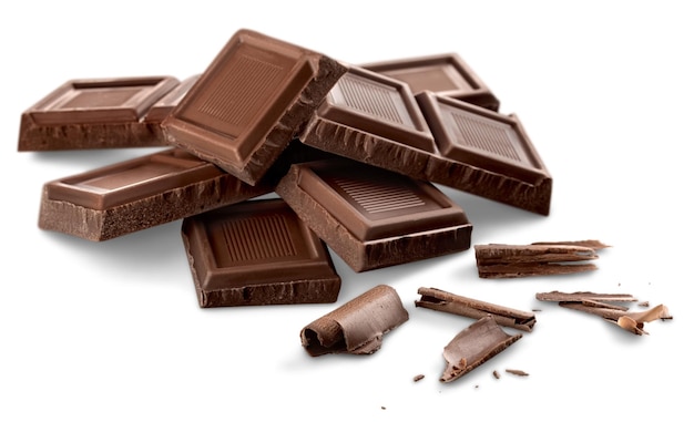 Blocos de chocolate amargo