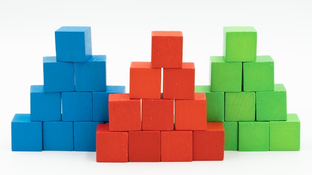 Blocos de construção de blocos de construção de cubos de madeira