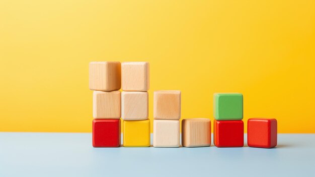 Foto blocos de construção de madeira coloridos brinquedo alegre para crianças que promove a criatividade construção divertida