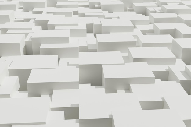 blocos geométricos de renderização 3D em fundo branco