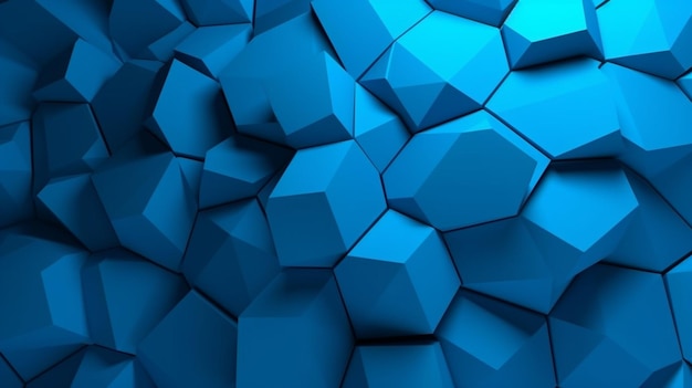 Blocos voronoi extrudados azuis abstratos fundo luz mínima limpa parede corporativa ilustração de superfície geométrica 3d deslocamento de elementos poligonais