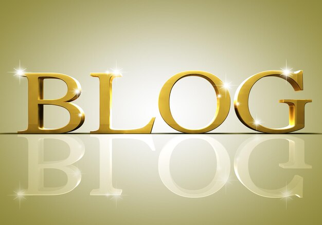 Blog text.3d texto de blog en oro