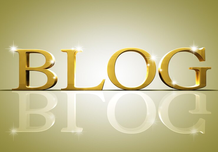 Foto blog text.3d texto de blog en oro