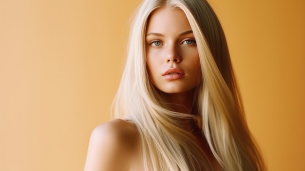 Blondes Haar schönes Modell Illustration AI GenerativexA