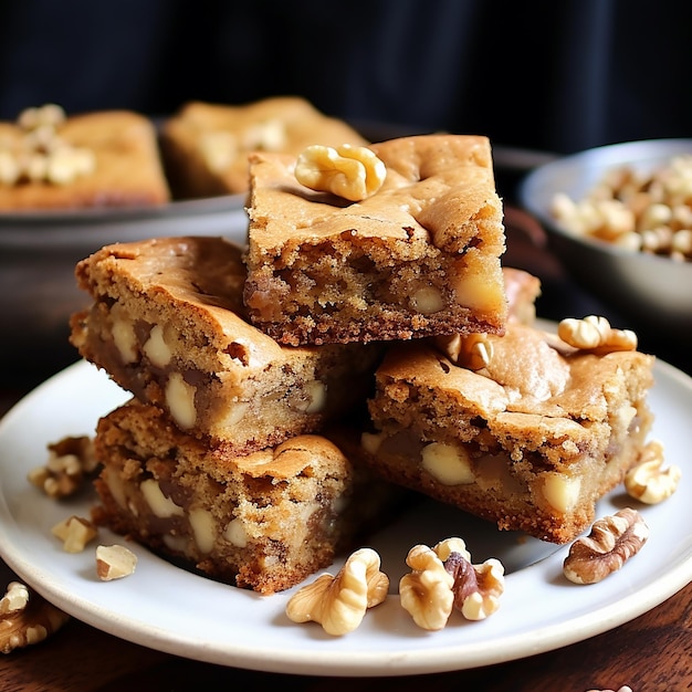 Blondies de noz de bordo