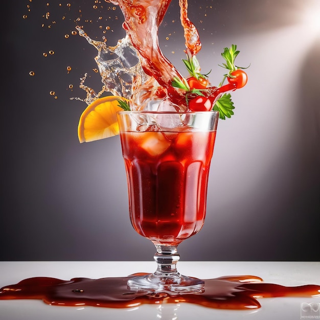 Bloody Mary Cocktail, gemischtes alkoholisches Getränk, das in einem Glas serviert wird