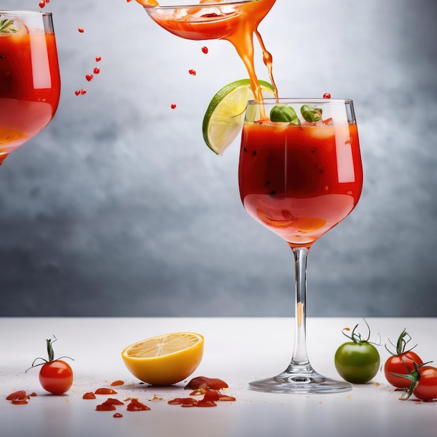 Bloody Mary Cocktail, gemischtes alkoholisches Getränk, das in einem Glas serviert wird