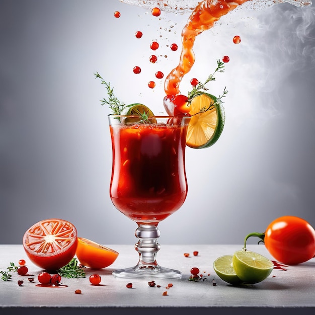 Bloody Mary Cocktail, gemischtes alkoholisches Getränk, das in einem Glas serviert wird