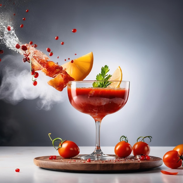 Bloody Mary Cocktail, gemischtes alkoholisches Getränk, das in einem Glas serviert wird