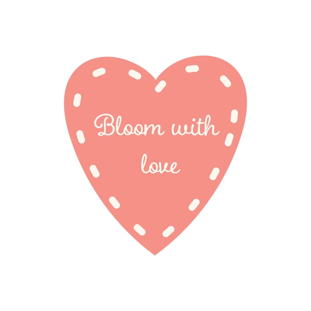 Bloom boho mit Love Heart Typografie Design