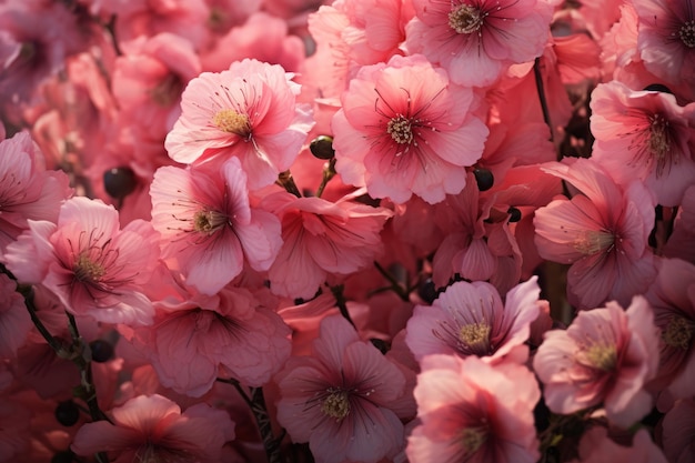 Blooming Bliss Uma captura de flores rosa em uma proporção de 32 aspectos