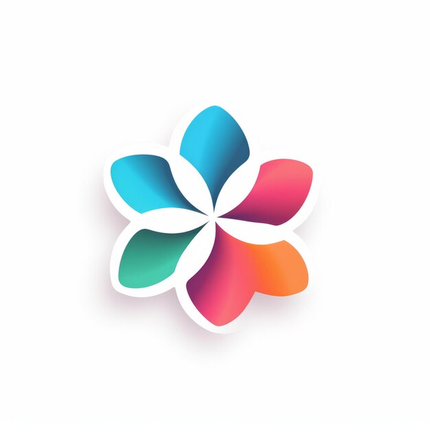 Foto blooming elegance, un logotipo floral tricolor minimalista para una línea de ropa icónica