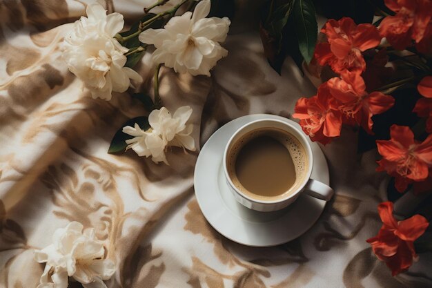 Blooming Inspiration Uma tela de tranquilidade café e esplendor floral