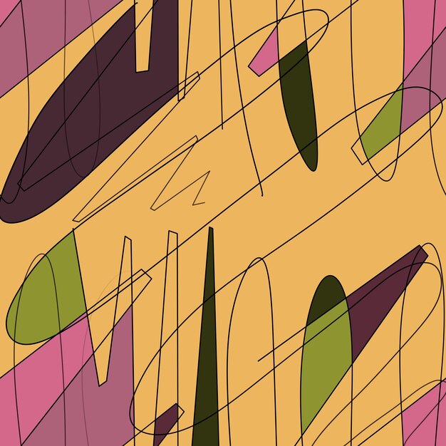 Bloque de color garabateado divertido patrón sin costuras amarillo caótico una ilustración digital textura dibujada a mano