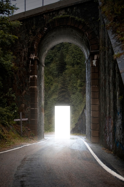 Foto bloque de luz en la naturaleza.