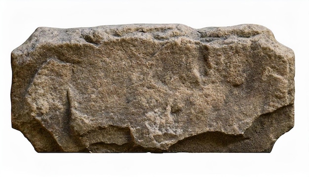 Bloque de piedra rectangular en el fondo blanco sencillo