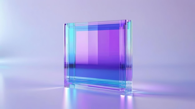 Bloque de vidrio en la mesa