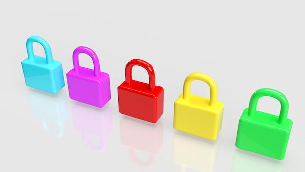 El bloqueo de varios colores en la representación 3d de fondo blanco