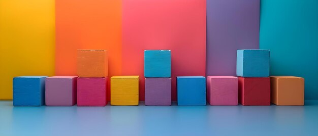 Bloques de colores para el establecimiento de objetivos y el seguimiento del progreso Concepto Establecimiento de objetivos Seguimiento del progreso Visualización Motivación Blocos de colores
