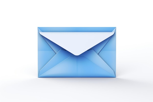 Blue at sign mail en papel en sobre Concepto de correo electrónico