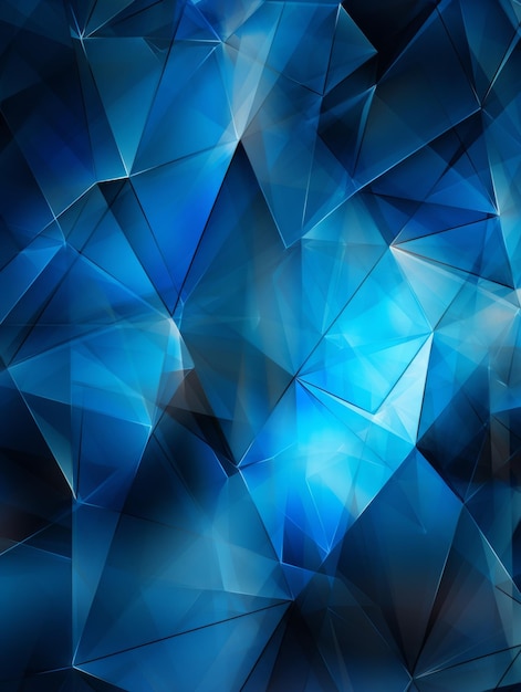 Blue Creative Abstract Geometrische Textur Grafik Digitale Kunst Dekoration Abstrakte geformte Oberfläche Vertikaler Hintergrund Ai Generiertes lebendiges Winkelmuster