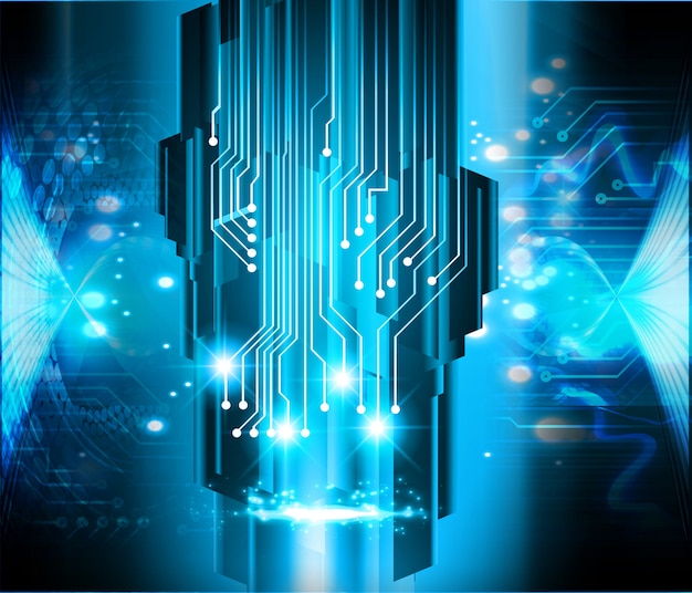 Blue Cyber Circuit Zukunftstechnologie