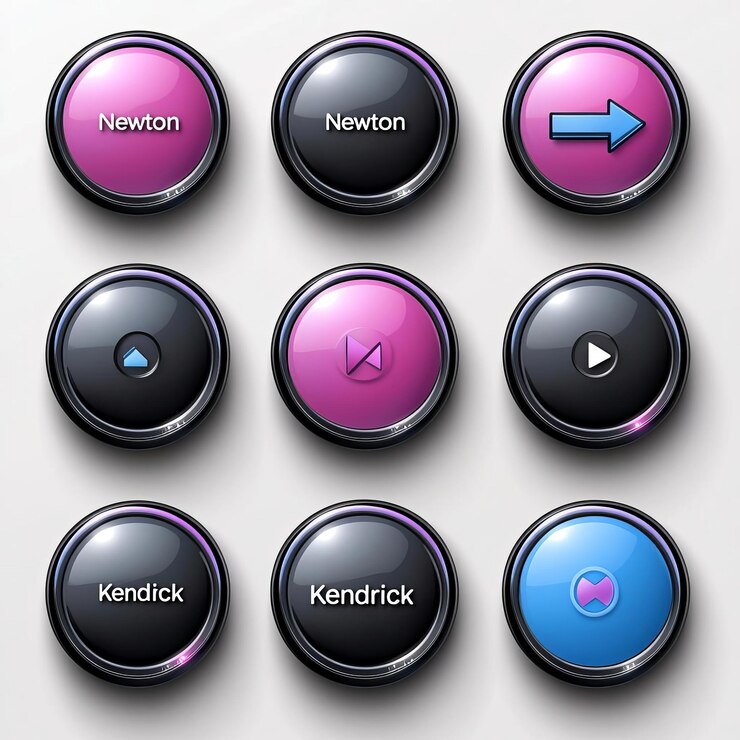 Foto blue game ui button set cartoonstyle kit de interfaz móvil para juegos