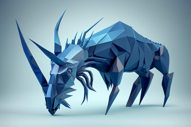 Blue glaucus geometric low poly atlanticus wallpaper ai generado arte 01