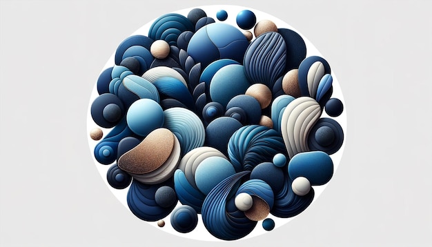 Blue Harmony Abstract Formas esféricas en varias texturas
