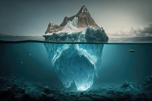 Blue Iceberg Ilustración AI Generativo