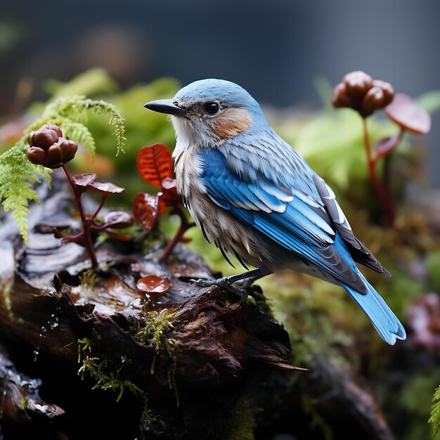 Foto blue jay se alzó en un tronco