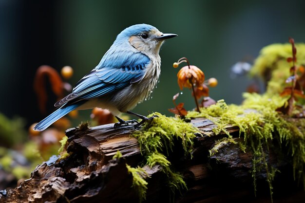 Blue Jay se alzó en un tronco