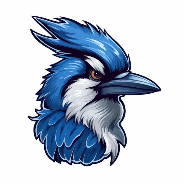 Blue Jay Head Logo Maskottchen-Ikonen-Illustration