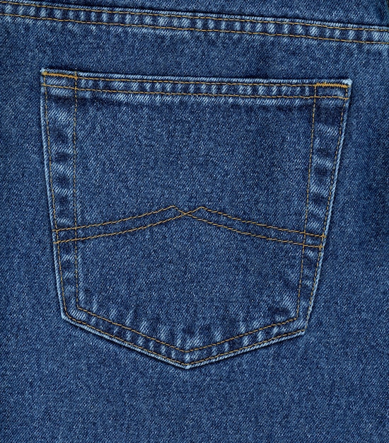 Blue Jeans Stoff Textur mit Tasche