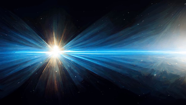 Blue Light Lens Flare auf schwarzem Hintergrund