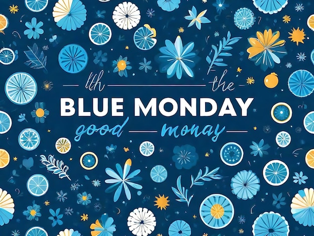 Blue Monday gráfico vectorial para celebraciones vibrantes inspiración de diseño plano