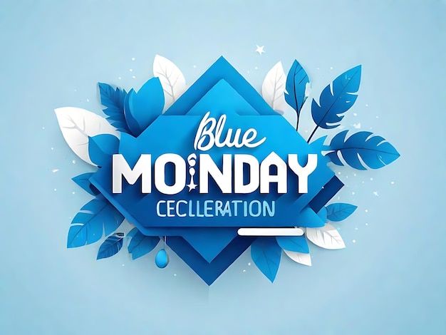 Blue Monday Vector Graphic para Celebrações Vibrantes Flat Design Inspiração