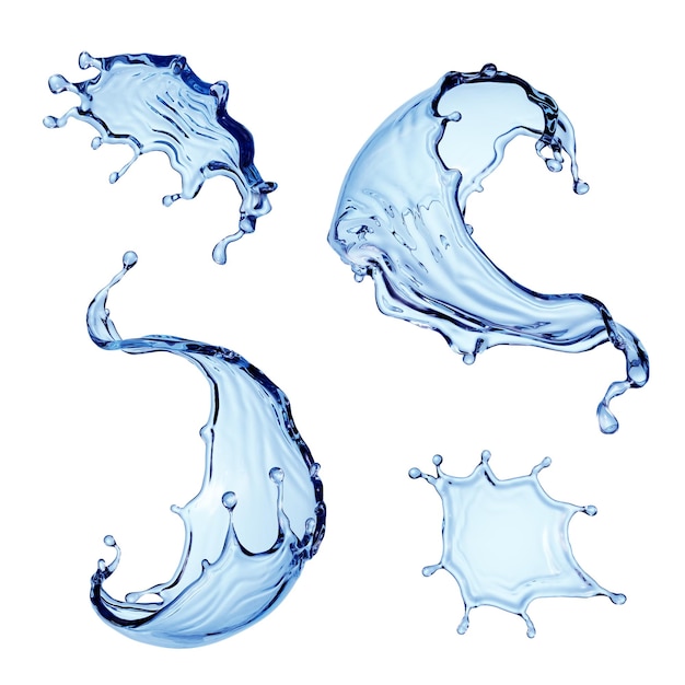 Blue ondulado líquido splash clip art isolado em fundo branco
