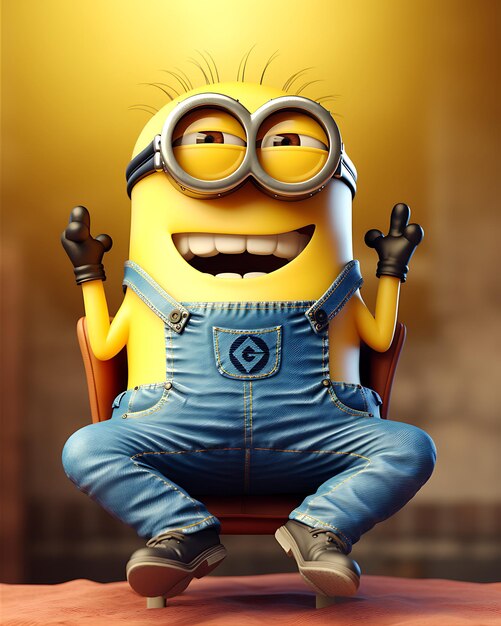 Foto blue overall e jeans minion desenho animado